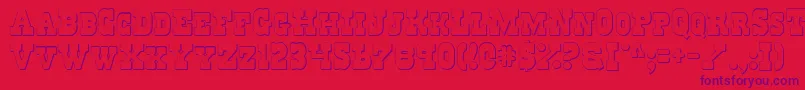 RegulatorsShadow-Schriftart – Violette Schriften auf rotem Hintergrund