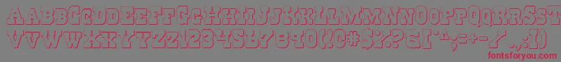 フォントRegulatorsShadow – 赤い文字の灰色の背景