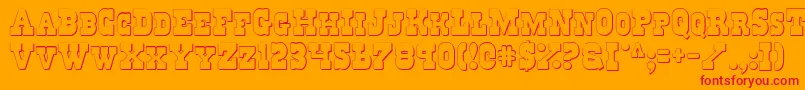 フォントRegulatorsShadow – オレンジの背景に赤い文字