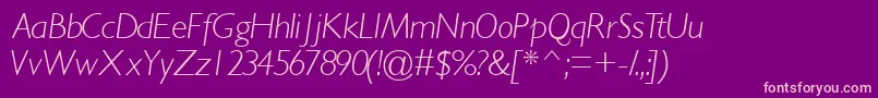GimletlightsskItalic Font – Pink Fonts on Purple Background