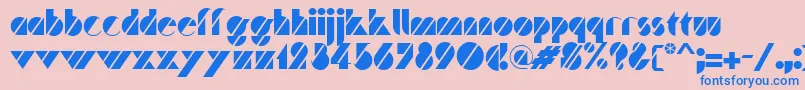 Traffic-Schriftart – Blaue Schriften auf rosa Hintergrund