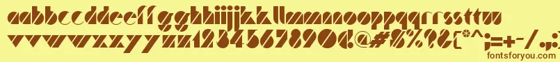 Traffic-fontti – ruskeat fontit keltaisella taustalla