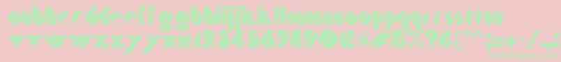Traffic Font – Green Fonts on Pink Background