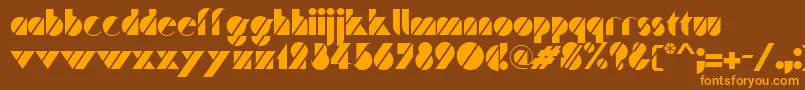 Traffic-fontti – oranssit fontit ruskealla taustalla
