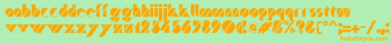 Traffic-Schriftart – Orangefarbene Schriften auf grünem Hintergrund