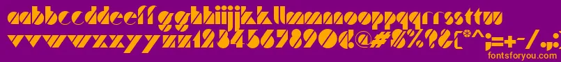 Traffic-fontti – oranssit fontit violetilla taustalla