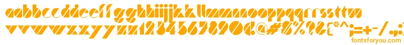 Traffic-Schriftart – Orangefarbene Schriften auf weißem Hintergrund