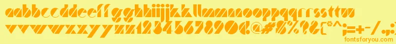 フォントTraffic – オレンジの文字が黄色の背景にあります。