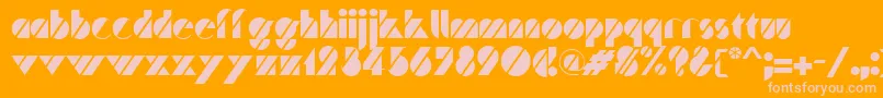 Traffic-Schriftart – Rosa Schriften auf orangefarbenem Hintergrund