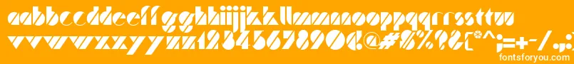Traffic-Schriftart – Weiße Schriften auf orangefarbenem Hintergrund