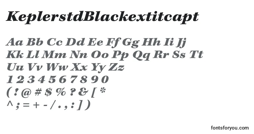 A fonte KeplerstdBlackextitcapt – alfabeto, números, caracteres especiais