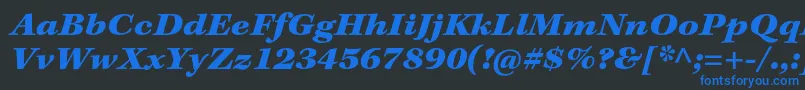 KeplerstdBlackextitcapt Font – Blue Fonts on Black Background