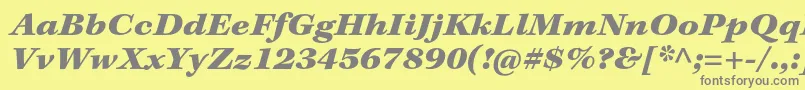 KeplerstdBlackextitcapt Font – Gray Fonts on Yellow Background