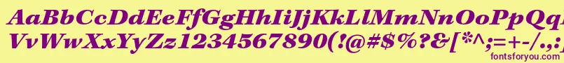 KeplerstdBlackextitcapt Font – Purple Fonts on Yellow Background