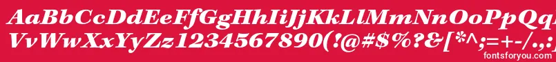 Fonte KeplerstdBlackextitcapt – fontes brancas em um fundo vermelho