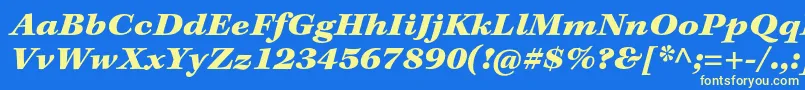 Шрифт KeplerstdBlackextitcapt – жёлтые шрифты на синем фоне