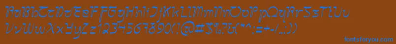 SangkuriangCursive Font – Blue Fonts on Brown Background