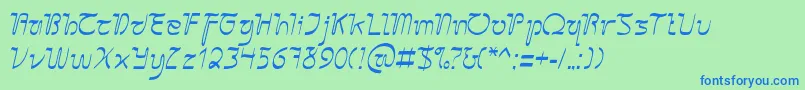 SangkuriangCursive Font – Blue Fonts on Green Background