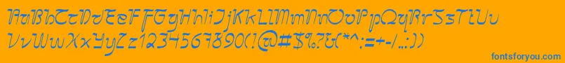 SangkuriangCursive Font – Blue Fonts on Orange Background