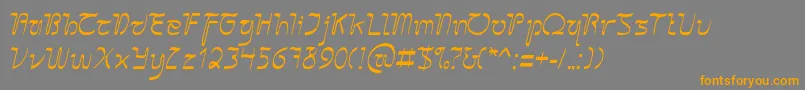 SangkuriangCursive-Schriftart – Orangefarbene Schriften auf grauem Hintergrund