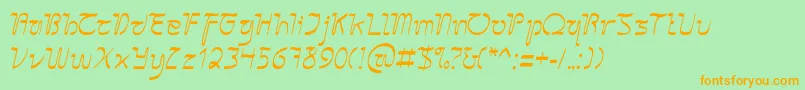SangkuriangCursive Font – Orange Fonts on Green Background