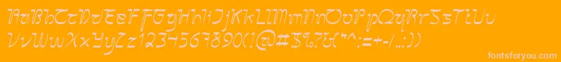 SangkuriangCursive Font – Pink Fonts on Orange Background