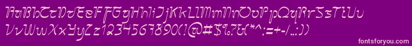 SangkuriangCursive Font – Pink Fonts on Purple Background