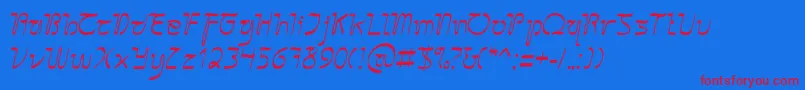 SangkuriangCursive-fontti – punaiset fontit sinisellä taustalla