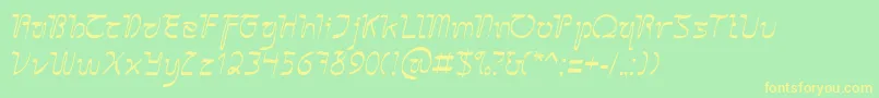 SangkuriangCursive Font – Yellow Fonts on Green Background