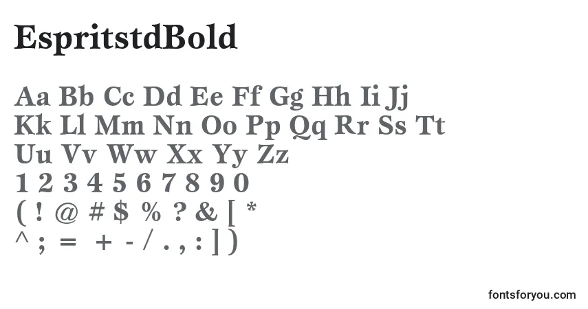 Шрифт EspritstdBold – алфавит, цифры, специальные символы