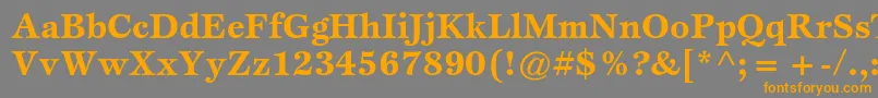 EspritstdBold-Schriftart – Orangefarbene Schriften auf grauem Hintergrund