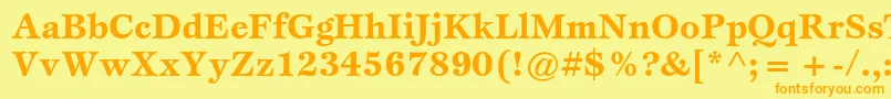 EspritstdBold-Schriftart – Orangefarbene Schriften auf gelbem Hintergrund