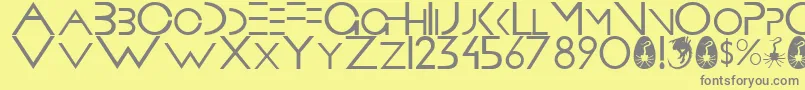 Prometheus-fontti – harmaat kirjasimet keltaisella taustalla