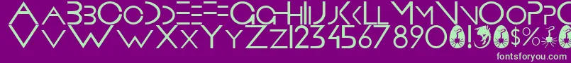 Prometheus Font – Green Fonts on Purple Background