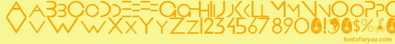 Prometheus Font – Orange Fonts on Yellow Background