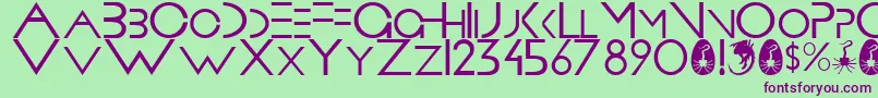 Prometheus-fontti – violetit fontit vihreällä taustalla