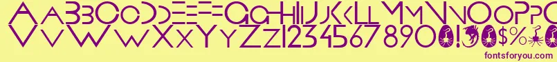 Prometheus-fontti – violetit fontit keltaisella taustalla