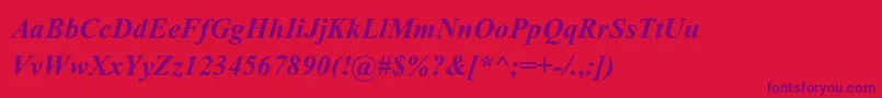 AparajitaBoldItalic-Schriftart – Violette Schriften auf rotem Hintergrund