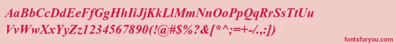 フォントAparajitaBoldItalic – ピンクの背景に赤い文字