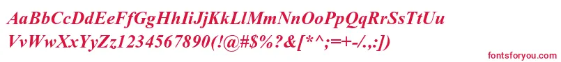 AparajitaBoldItalic-fontti – punaiset fontit valkoisella taustalla