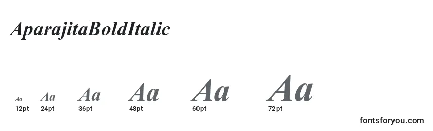 Размеры шрифта AparajitaBoldItalic