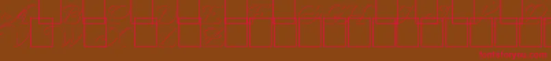 Wrenn-Schriftart – Rote Schriften auf braunem Hintergrund