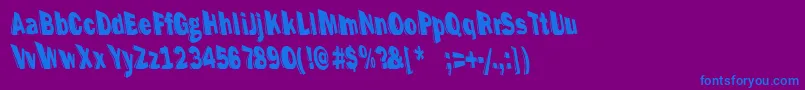 PerspectionHeavya Font – Blue Fonts on Purple Background