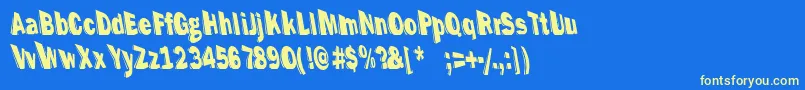 PerspectionHeavya Font – Yellow Fonts on Blue Background