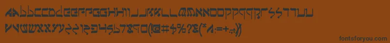 フォントJerufb – 黒い文字が茶色の背景にあります