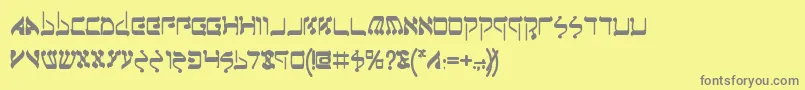 フォントJerufb – 黄色の背景に灰色の文字