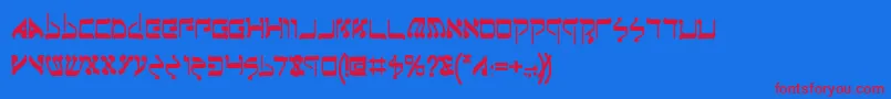 Jerufb Font – Red Fonts on Blue Background