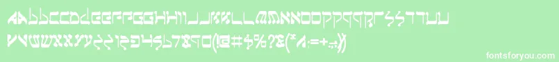 フォントJerufb – 緑の背景に白い文字