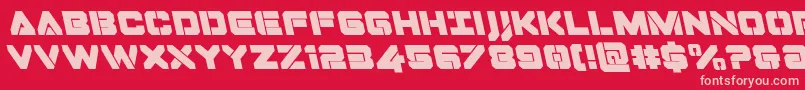 Dominojackleft Font – Pink Fonts on Red Background