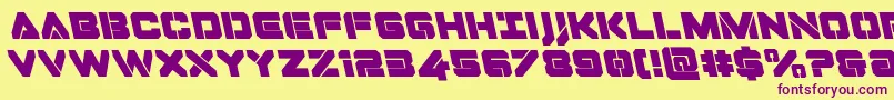 Dominojackleft Font – Purple Fonts on Yellow Background